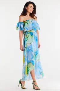Awama Woman's Blouse A511 Blue/Pattern