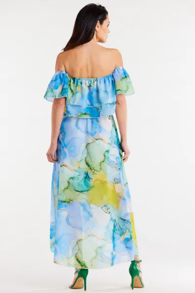 Awama Woman's Skirt A512 Blue/Pattern