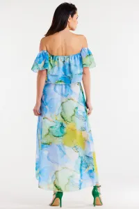 Awama Woman's Skirt A512 Blue/Pattern