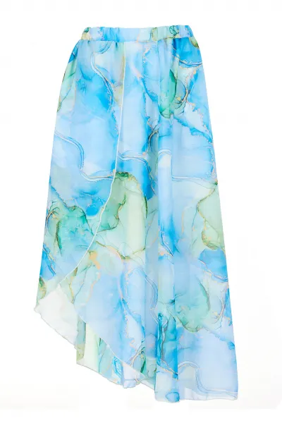 Awama Woman's Skirt A512 Blue/Pattern