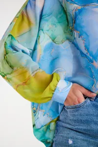 Awama Woman's Shirt A513 Blue/Pattern