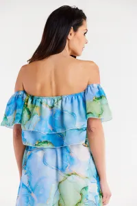 Awama Woman's Blouse A511 Blue/Pattern