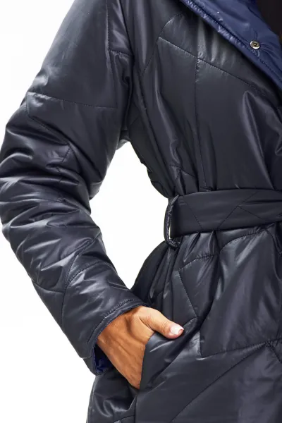 Awama Woman's Coat A686 Navy Blue