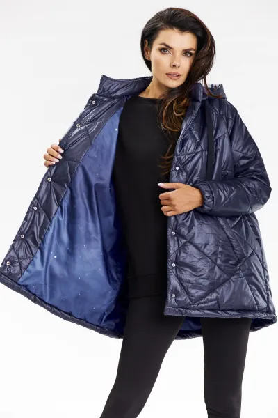 Awama Woman's Jacket A687 Navy Blue
