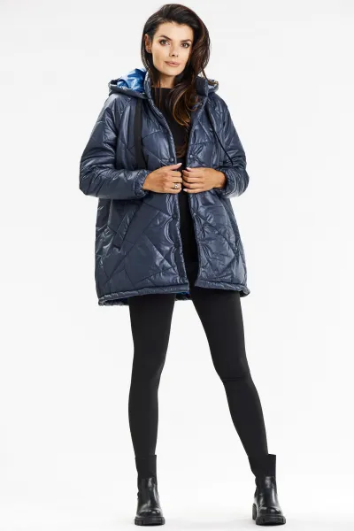 Awama Woman's Jacket A687 Navy Blue