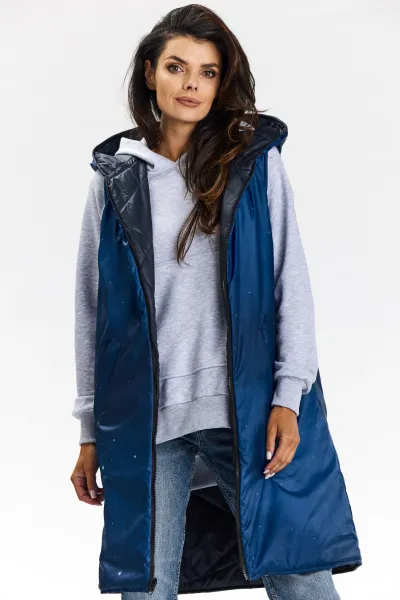 Awama Woman's Vest A683 Navy Blue