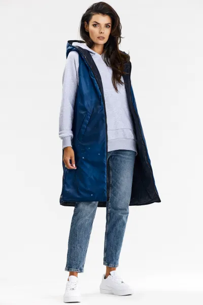 Awama Woman's Vest A683 Navy Blue