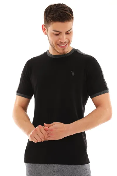 T8584 DEWBERRY MEN'S T-SHIRT-BLACK