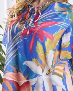 Resti Floral cobalt women's lined dress - Clothing