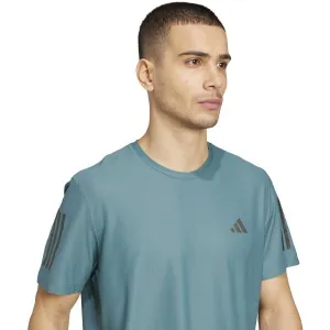 adidas OWN THE RUN TEE Pánske bežecké tričko, tmavo zelená, veľkosť
