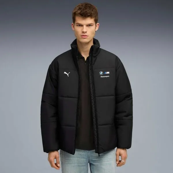 Puma BMW M MOTORSPORT ESSENTIALS+ PUFFER JACKET Pánska bunda, čierna, veľkosť