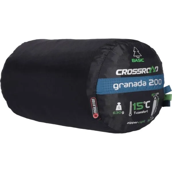 Crossroad GRANADA 200 Spací vak, tmavo modrá, veľkosť 200 cm - ľavy zips