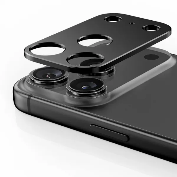 Tech-Protect CamAlloy Fit ochranné sklo na kameru na iPhone 17 Pro, čierne