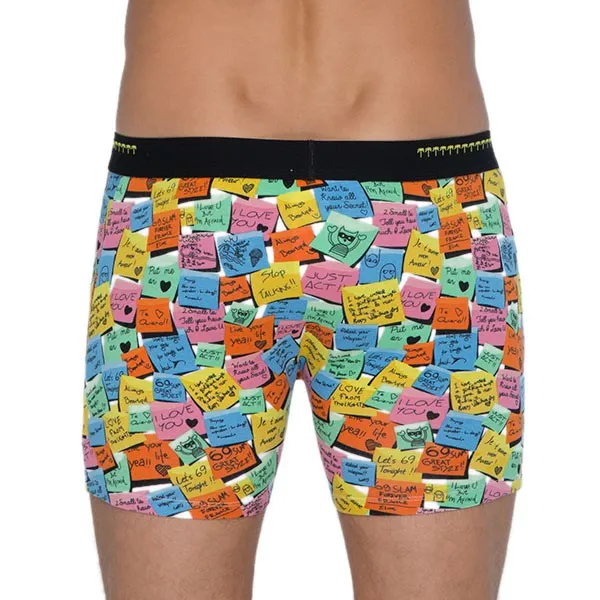 Pánske Boxerky 69SLAM Fit Bamboo Post It (MPBPTT-BB) M, trenky