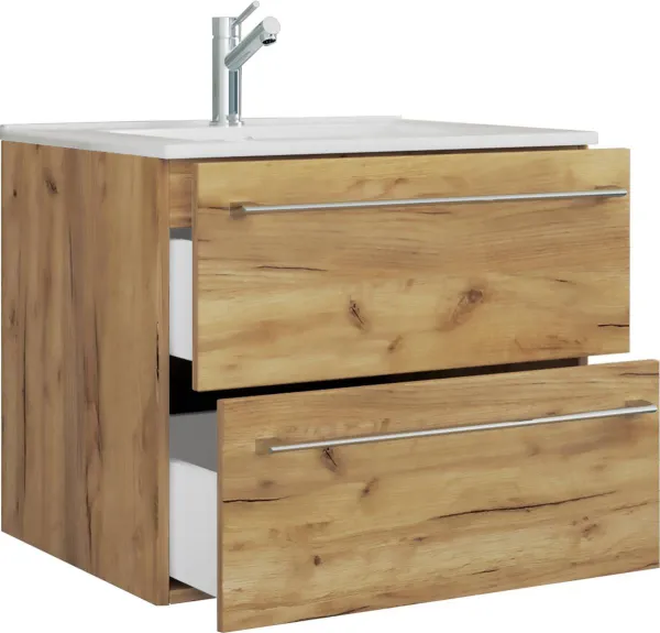 VCM 2dílná umyvadlová skříňka Badinos 2 zásuvky 60 cm, dub medový