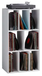 VCM Regál na vinylové desky Schaltino, bílý