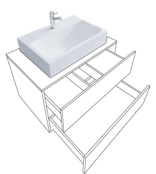 VCM Umyvadlová skříňka Lendas BL S 80 cm, antracit