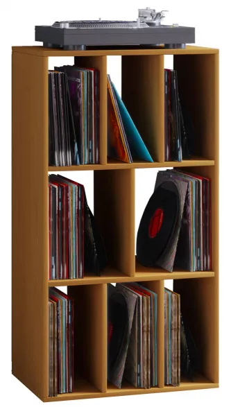 VCM Regál na vinylové desky Schaltino, buk