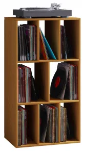 VCM Regál na vinylové desky Schaltino, buk