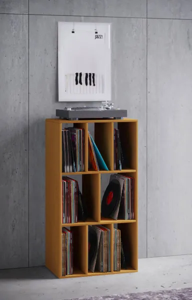 VCM Regál na vinylové desky Schaltino, buk