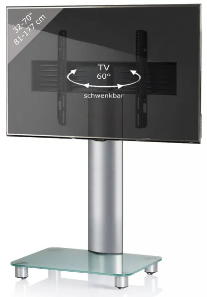 VCM TV stolek Tosal, stříbrný