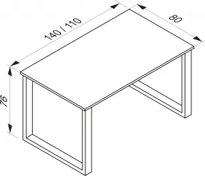 VCM Stůl Lona 110x80 U-nohy, bílý