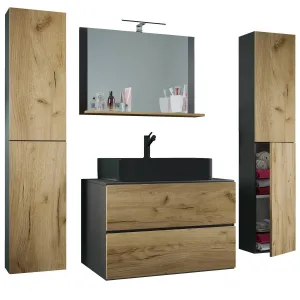 VCM Koupelnová sestava Lendas BL XL 80 cm, antracit / dub