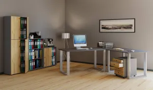 VCM Stůl Lona 110x50 U-nohy, antracit