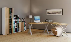 VCM Stůl Lona 110x50 X-nohy, dub medový