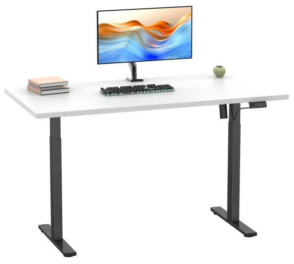 VCM Výškově nastavitelný stůl E-Lona 140x80, bílý