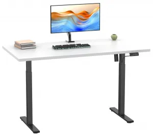 VCM Výškově nastavitelný stůl E-Lona 140x80, bílý