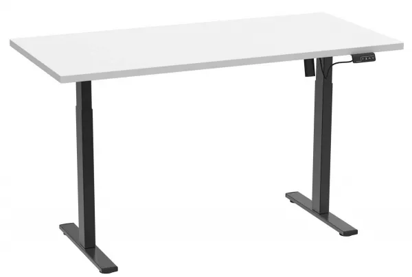 VCM Výškově nastavitelný stůl E-Lona 140x80, bílý