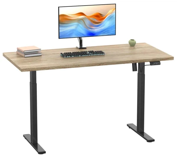 VCM Výškově nastavitelný stůl E-Lona 140x80, dub sonoma