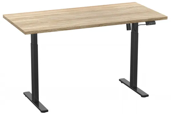 VCM Výškově nastavitelný stůl E-Lona 140x80, dub sonoma