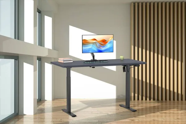 VCM Výškově nastavitelný stůl E-Lona 160x80, antracit