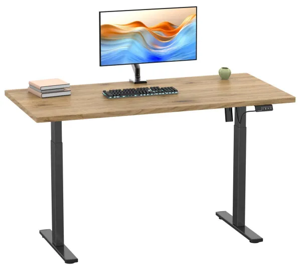 VCM Výškově nastavitelný stůl E-Lona 110x80, dub medový