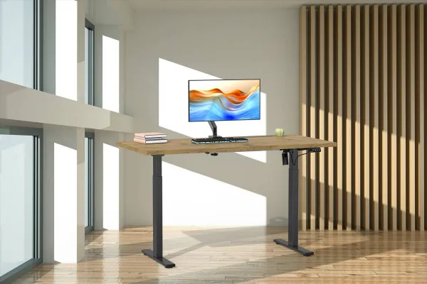 VCM Výškově nastavitelný stůl E-Lona 110x80, dub medový