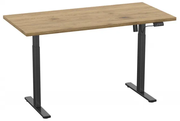 VCM Výškově nastavitelný stůl E-Lona 110x80, dub medový