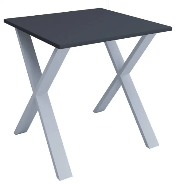 VCM Stůl Lona 80x80 X-stopy, antracit
