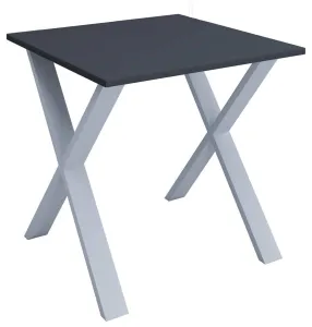 VCM Stůl Lona 80x80 X-stopy, antracit