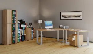 VCM Rohový stůl Lona 190x190x50 U-nohy, dub sonoma