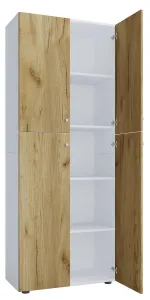 VCM Kancelářská skříň Lona XXL s otočnými dvířky, bílá