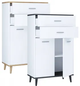 VCM Komoda Lindas, bílá/antracit