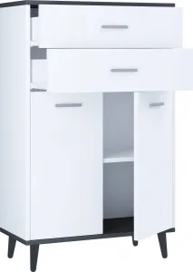 VCM Komoda Lindas, bílá/antracit