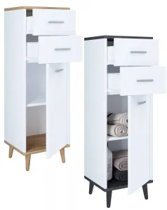 VCM Komoda Lindas, bílá/antracitová