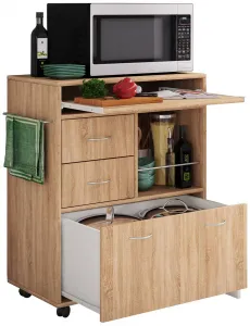 VCM Kuchyňský vozík Kicha, dub sonoma
