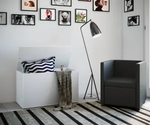 VCM Komoda se sedadlem Bendola, bílá
