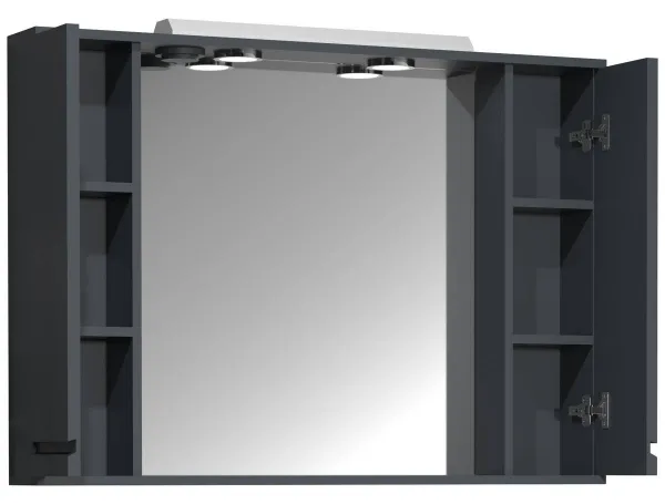 VCM Zrcadlová skříňka Silora XL 100 cm, antracitová