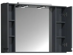 VCM Zrcadlová skříňka Silora XL 100 cm, antracitová