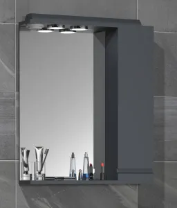 VCM Zrcadlová skříňka Silora L 60 cm, antracitová